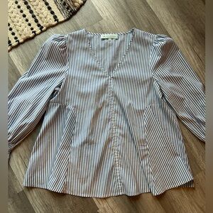 Tuckernuck Blue and White Striped Blouse